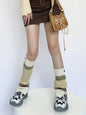 Leisure Fashion Buttoned Contrast Color Leg Warmers Accessories-Homeunderwear