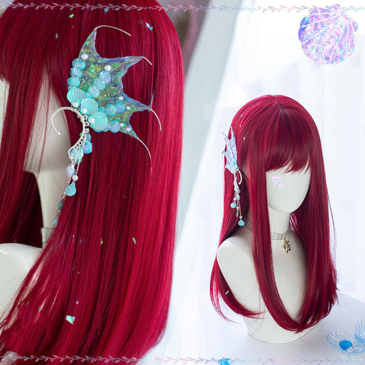 Free Shipping For Hivava Mermaid Red Long Straight Wig