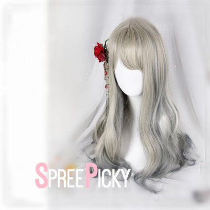 Free Shipping For Hivava Grey Lolita Long Curl Wig