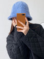 Simple Keep Warm Solid Color Bucket Hat-Homeunderwear