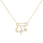 Free Shipping For Golden Plated Paperclip Star Moon Lightning Necklace