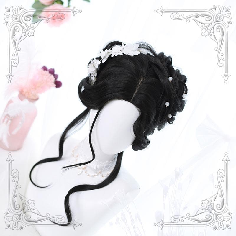 Free Shipping For Hivava Lolita Black Mid Length Curly Wig