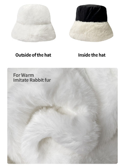 Winter Faux Fur Bucket Hat-Homeunderwear