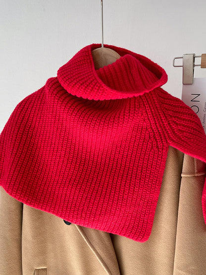 Simple Casual Keep Warm Solid Color High-Neck Shawl&Scarf-Homeunderwear