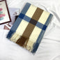 Contrast Color Plaid Imitation Cashmere Tassled  Shawl Scarf