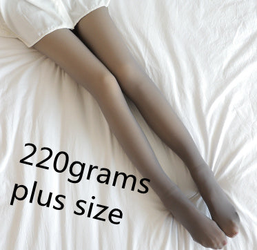 Fake Translucent Plus Size Leggings Fleece Lined Tights Fall And Winter Warm Fleece Pantyhose Women Fleece Lined Pantyhose Thermal Winter Tights