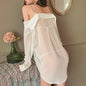 Sexy Boyfriend Shirt Chiffon Nightdress