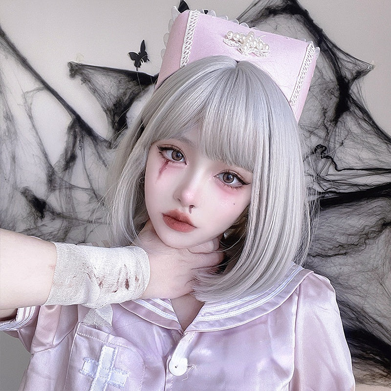 Free Shipping For Hivava Kim Angel Harajuku Lolita Bobo Silver Wig