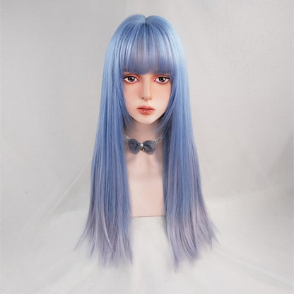 Free Shipping For Hivava Fashion Blue Gray Long Wig