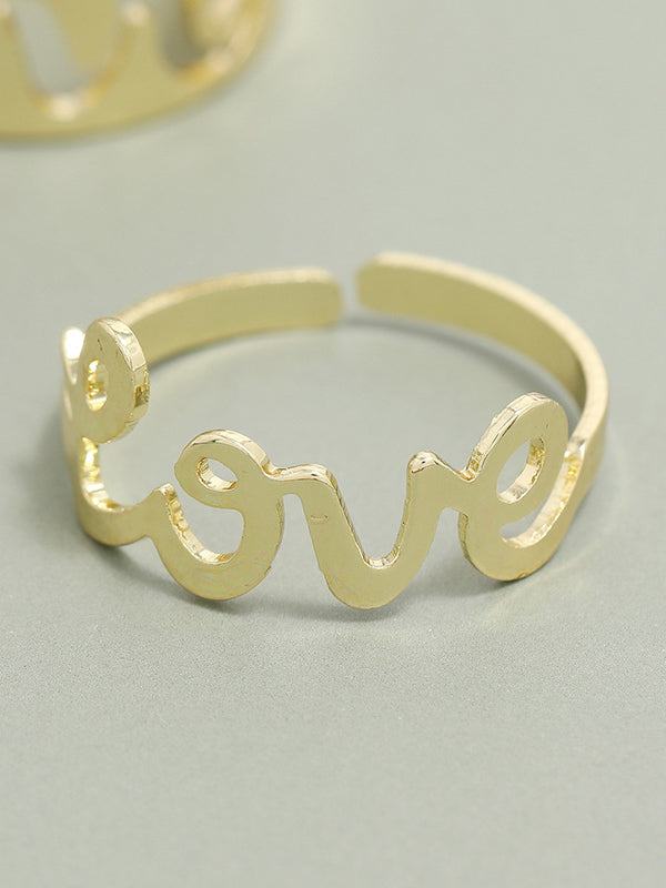 Punk Letter Shape Rings Accessories-Homeunderwear