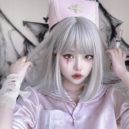 Free Shipping For Hivava Kim Angel Harajuku Lolita Bobo Silver Wig