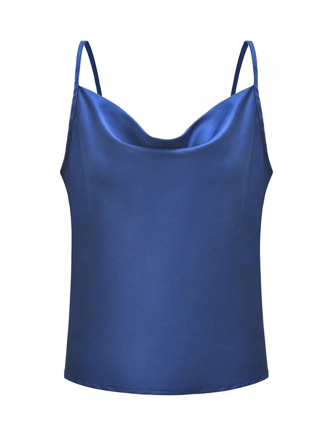 Cowl Neck Cami Top in Blue