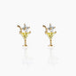 Free Shipping For Golden Plated Yellow Drink Stud Earrings