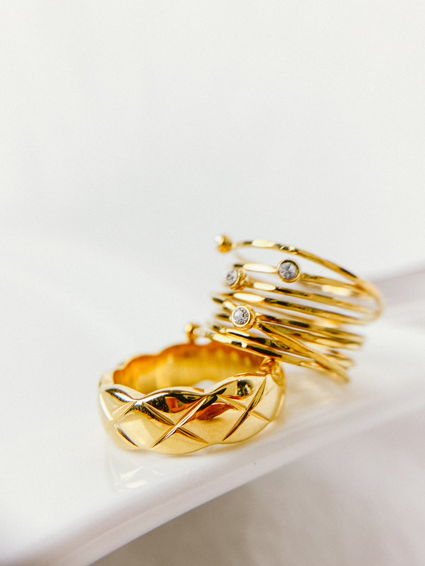 18K Gold Plated Stack Dainty Coil Ring