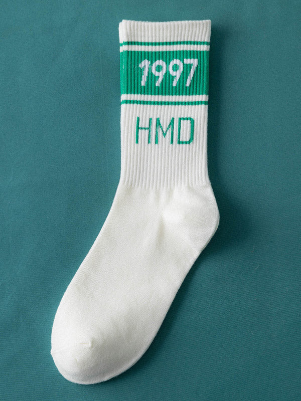 Simple Letter Sports Cotton Socks