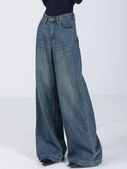 Versatile Vintage Blue High Rise Boyfriend Jeans