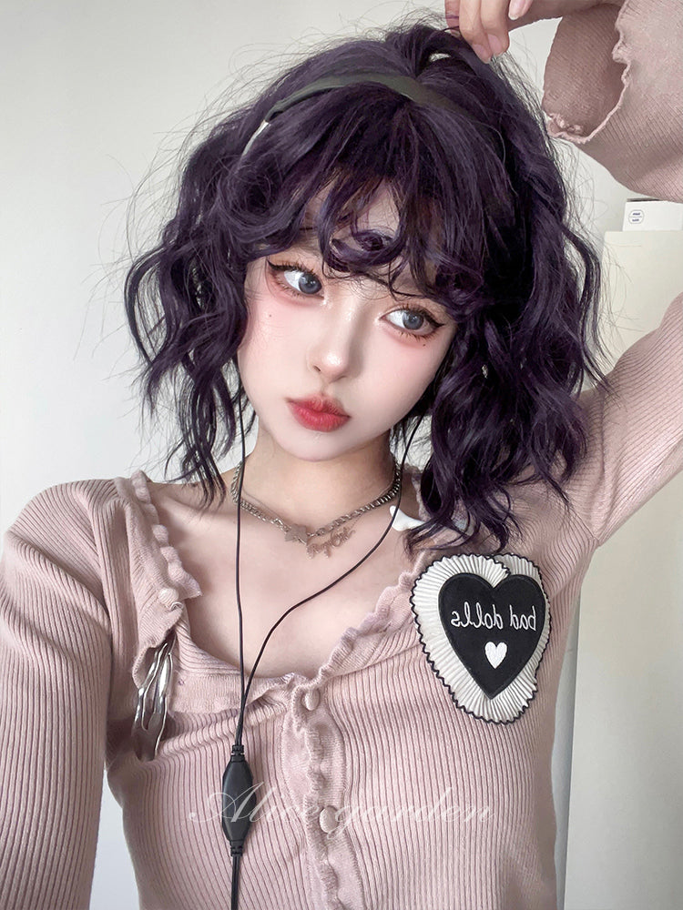 Free Shipping For Hivava Casual Series Short Wavy Purple Wig