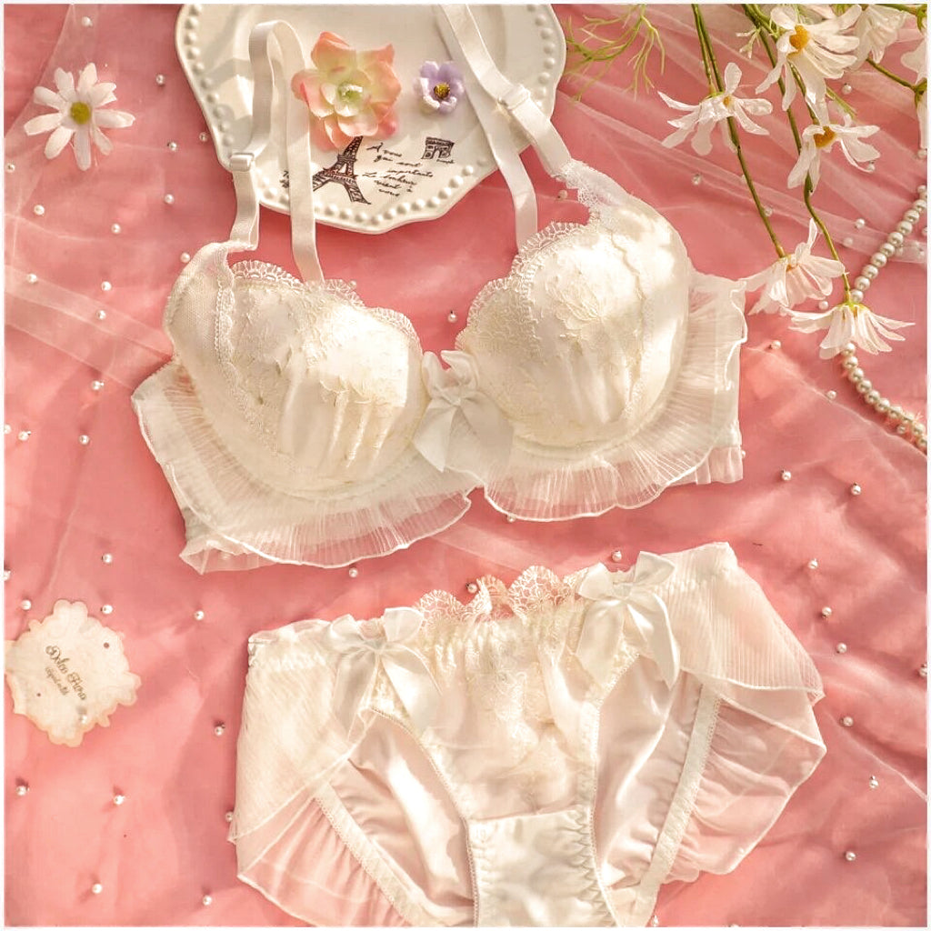 Lace Ruffle Kawaii Doll Romantic Royalcore Princess Lingerie Set