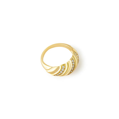 Free Shipping For Golden Plated Twist Zircon Ring