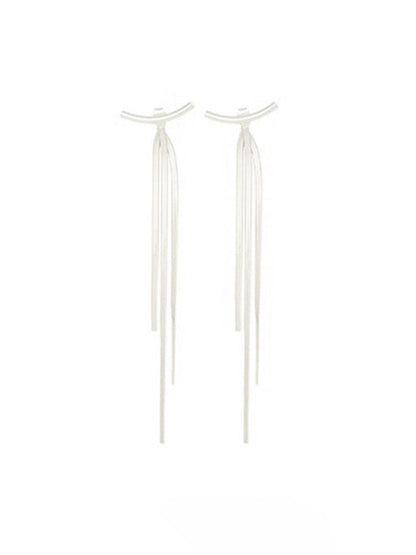 Geometric Tasseled Drop Earrings