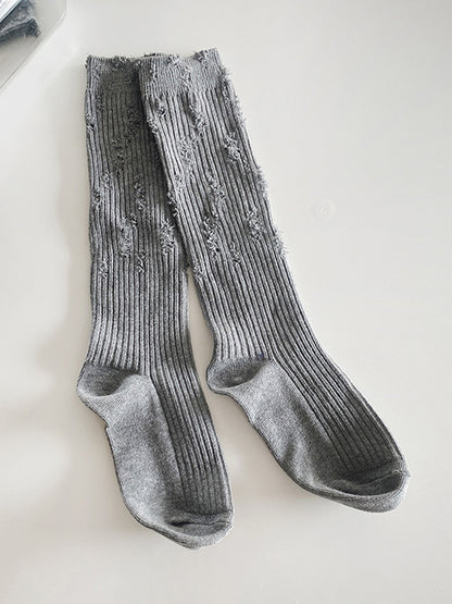 Fashion Hollow Solid Color Socks Accessories-Homeunderwear