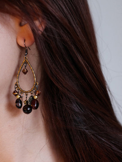 Geometric Tasseled Drop Earrings