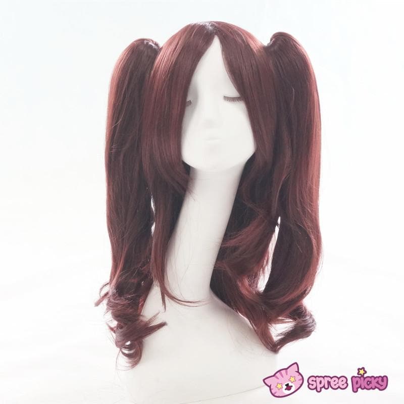 Free Shipping For Hivava Wine Caramel Mixed Color Long Wig with 2 Pony Tails