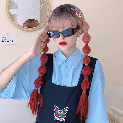 Free Shipping For Hivava Kawaii Harajuku Natural Gradient Red Wig