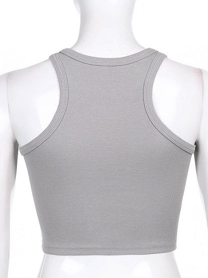 Solid Color Sleeveless Slim Sports Casual Tanks