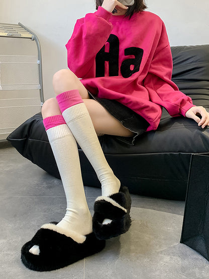 Fashion Contrast Color Socks Accessories-Homeunderwear