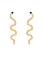 Geometric Rhine Stones Snake Shape Solid Color Drop Earrings