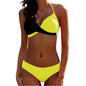 Sultry Color-Block Cross-Over Bikini Swimwear