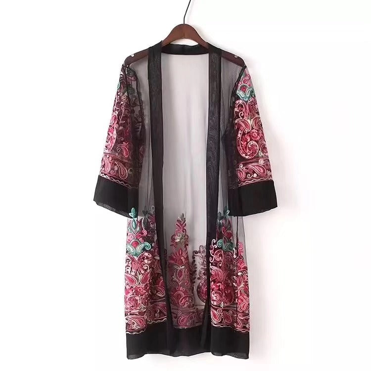 Mid-Length Korean Style Shawl Open Cardigan Outerwear