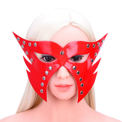 Nightclub Style Patent Leather Fox Eye Mask