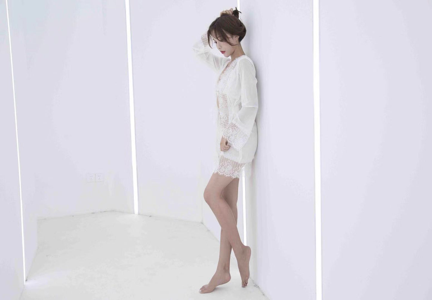 Sexy Mesh Lace See-through Nightdress