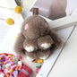 Mink Fur Bunny Bag Charm Keychain Plush Toy Car Keyring Accessory