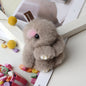 Mink Fur Bunny Bag Charm Keychain Plush Toy Car Keyring Accessory