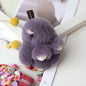 Mink Fur Bunny Bag Charm Keychain Plush Toy Car Keyring Accessory