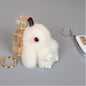 Mink Fur Bunny Bag Charm Keychain Plush Toy Car Keyring Accessory