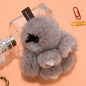 Mink Fur Bunny Bag Charm Keychain Plush Toy Car Keyring Accessory