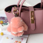 Mink Fur Bunny Bag Charm Keychain Plush Toy Car Keyring Accessory