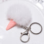 Mink Fur Ice Cream Cone Pendant Fluffy Ball Phone Accessory