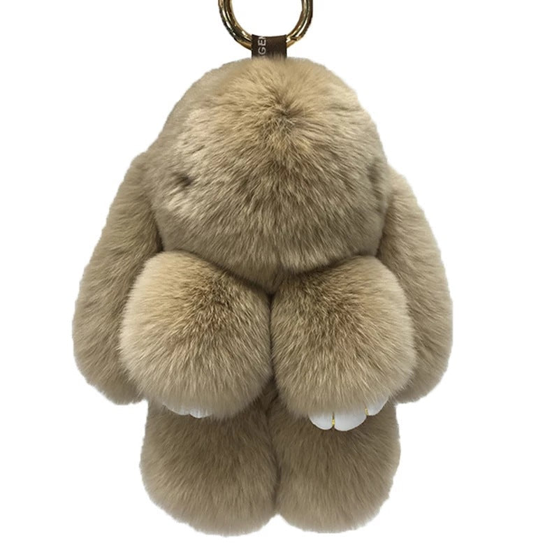 Cute Rex Rabbit Fur Dead Bunny Charm Keychain