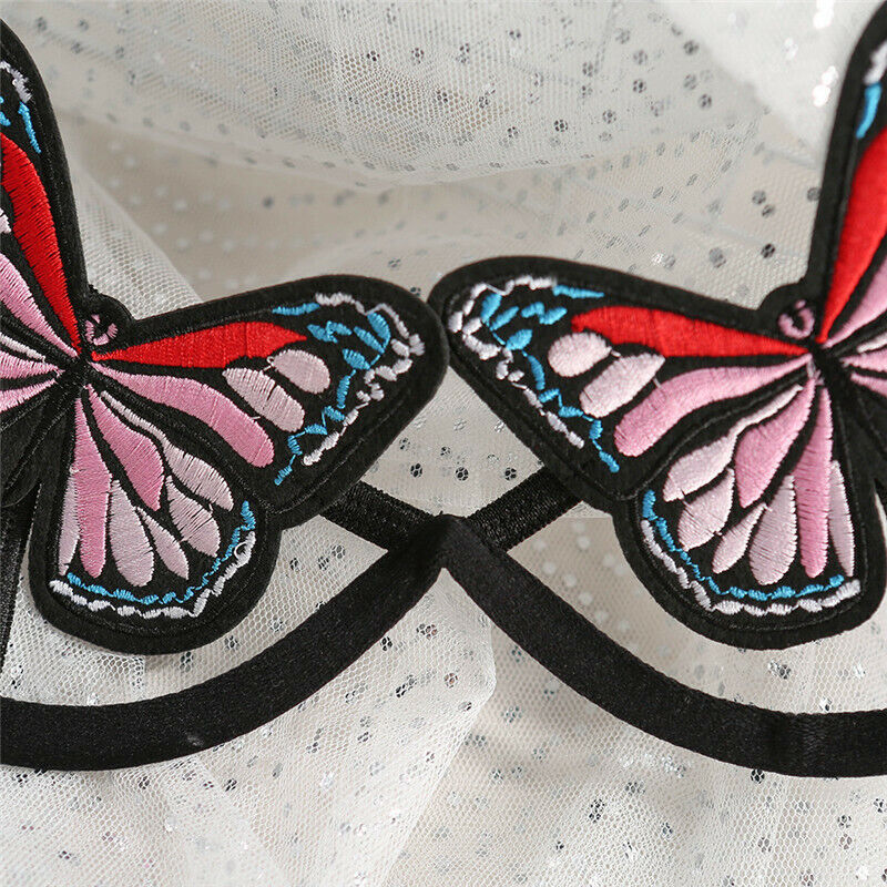 Sexy Hollowed Out Butterfly Split Bikini Two-piece Nightdress