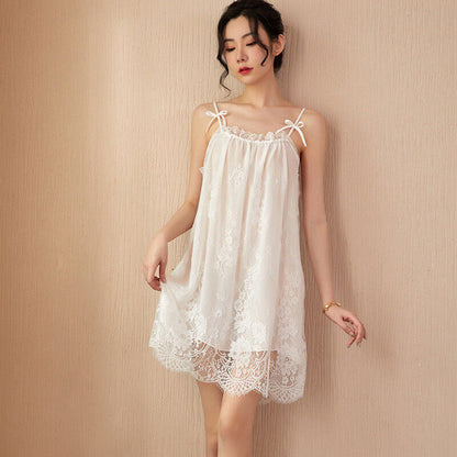 Sexy Seductive Lace Suspender Pajama Suit Nightdress