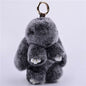 Fur Keychain Handbag Charm 14cm Real Rabbit Furry Flurry Pompom Car Decoration