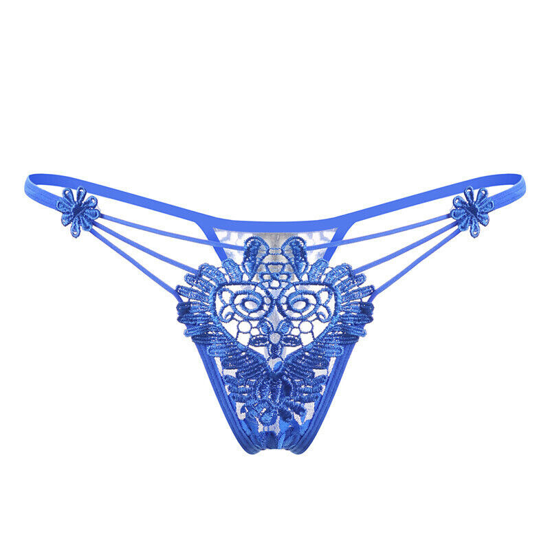 Sexy Tassel Sexy Transparent Thin Lace Edge Pearl Open File Embroidered Thong