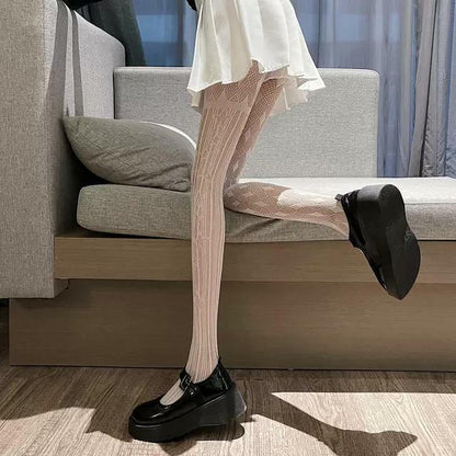 Sexy Asymmetric Pattern Sexy Hollow Out Trend Long Tube Bottomed Pantyhose