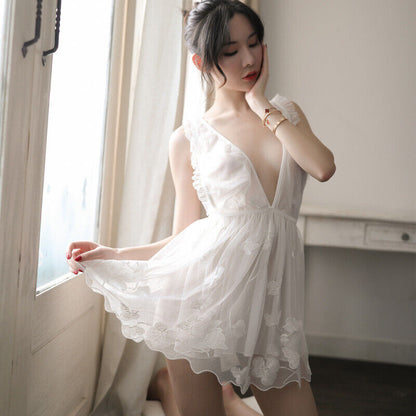 Sexy Lace Butterfly Embroidered Flower Female Sexy Nightdress