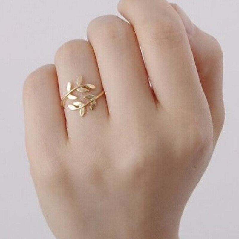 Olive branch leaf ring